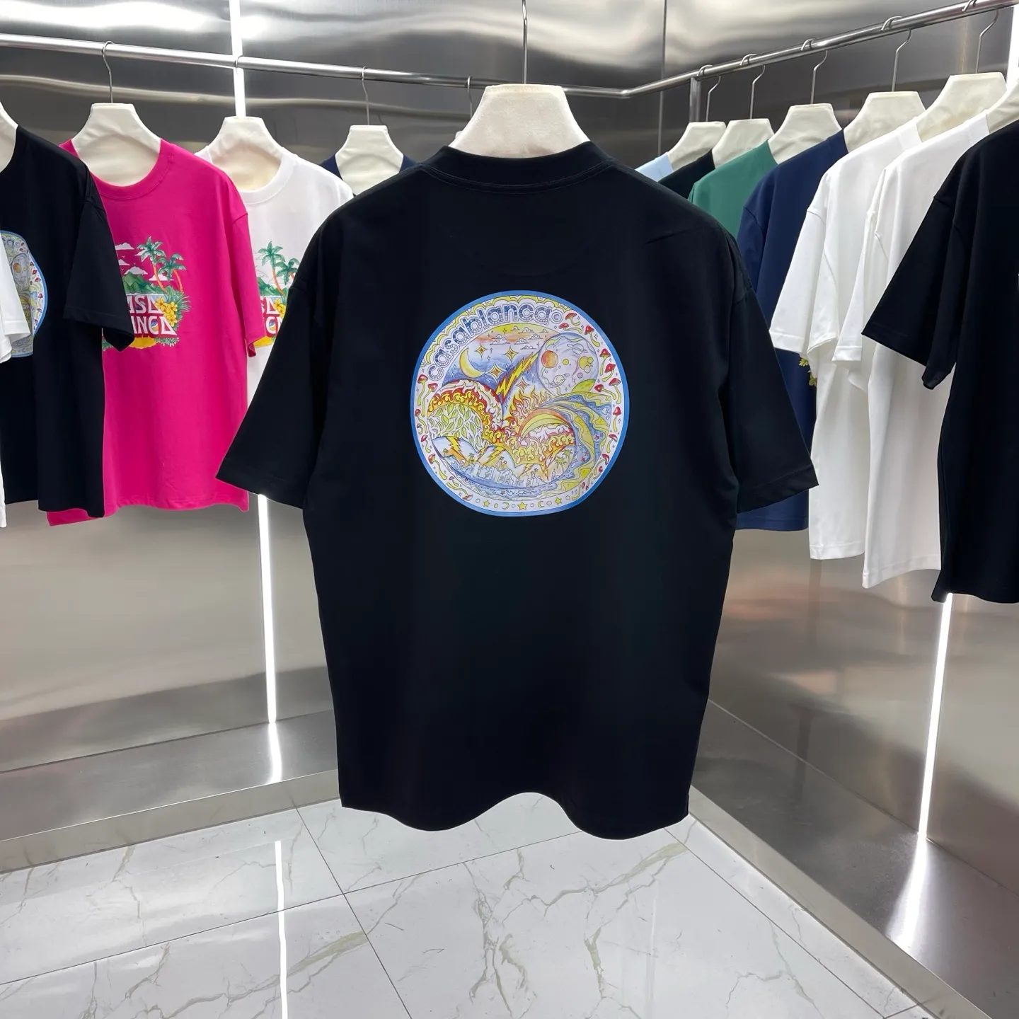 25ss New Arrival Casablanca Classic Series T ～ ， ， 。 ， Classic ， In Stock ！ ：White Black Royal Blue Size：S M L XL XXL
